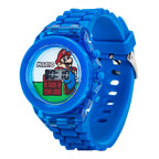 Accutime Nintendo Super Mario Kids' Flashing LCD Digital Watch - LED Lightshow - Vibrant Blue Band, Easy-to-Read Display, Perfec