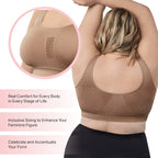 LEADING LADY Steffi Cooling Comfort Everyday Bra - Ultra Comfort Seamless Bra - Wirefree Bras for Women (Truffle, XL)
