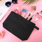 Weewooday 8 Pieces Canvas Cosmetic Bags Plain Makeup Pouch with Zipper Blank DIY Bags for Travel Toiletry Makeup Cosmetic Statio