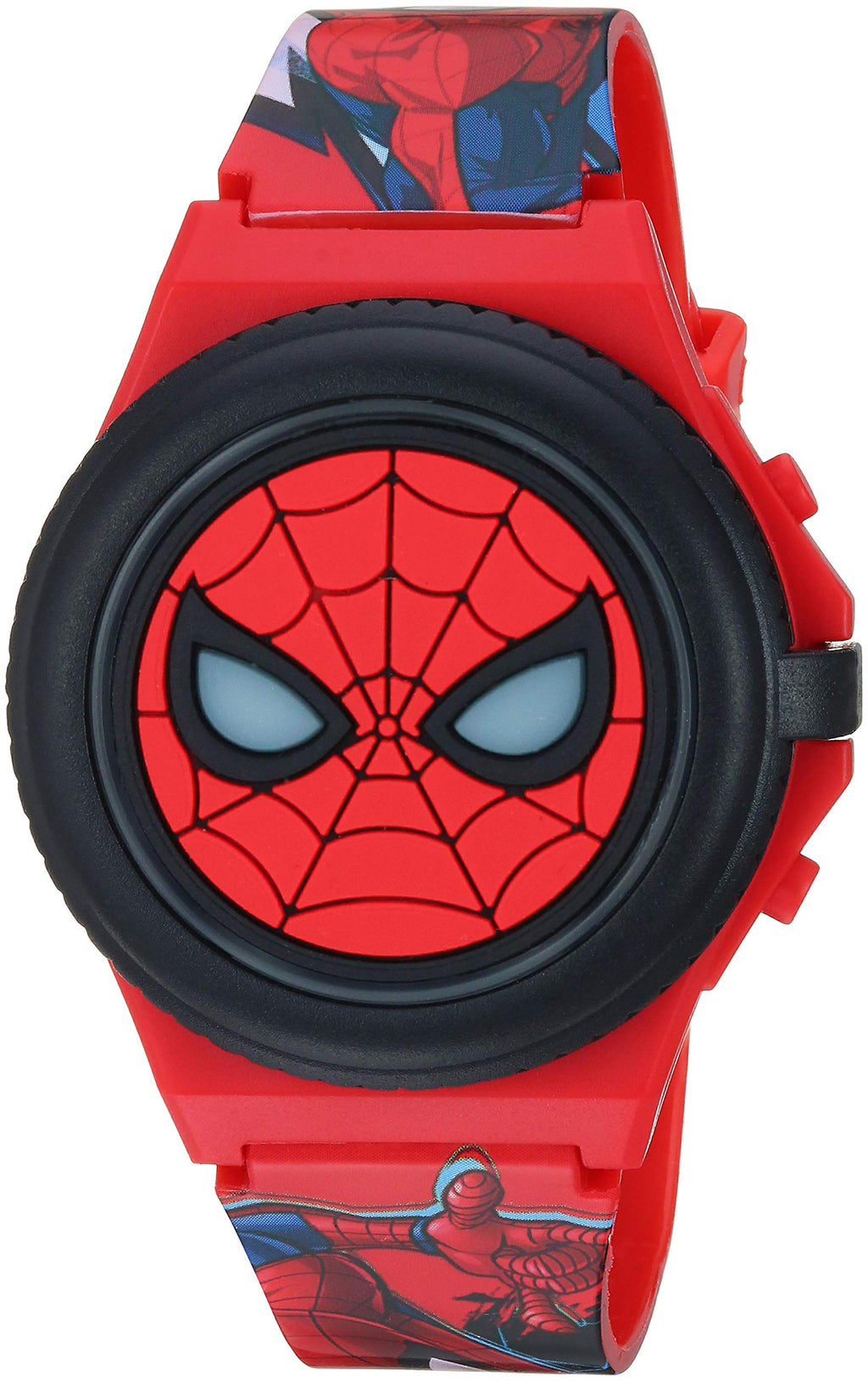 Marvel Spider-Man Kids Digital LCD Watch with Flashing Flip-Top Cover, Easy-Read Display, and Adjustable Strap - Fun Digital Wat