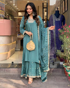 Fashion Basket Silk Embroidered Kurta Set With Duptta For Women