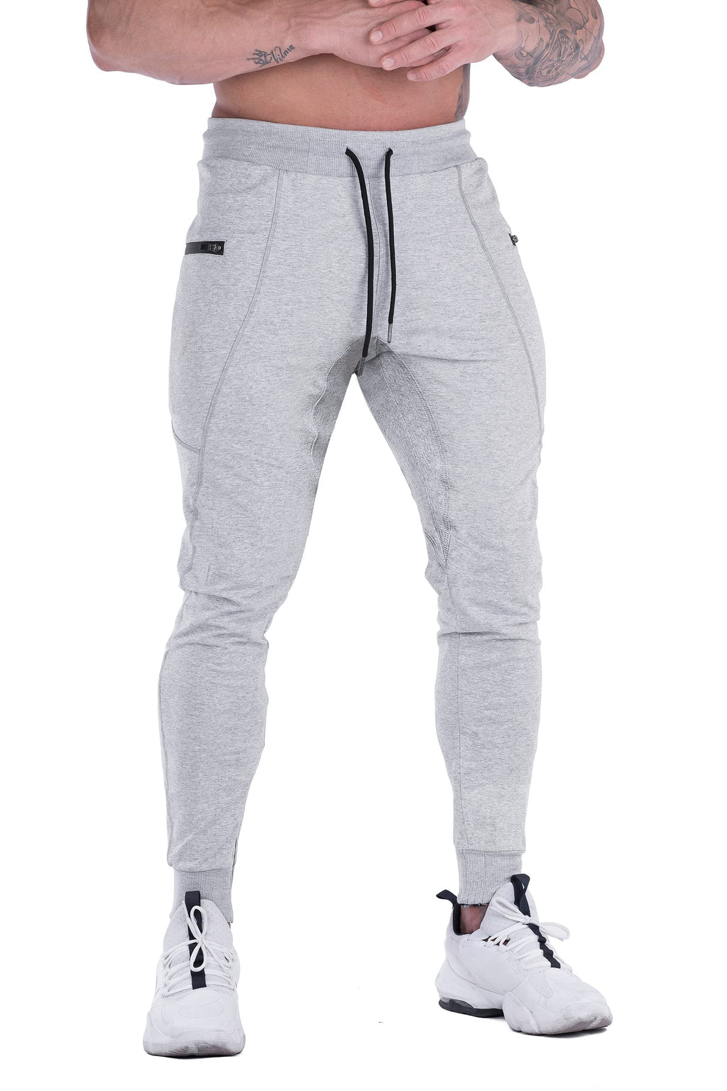 MAIKANONG Mens Slim Fit Joggers Tapered Sweatpants for Gym Running Athletic Grey