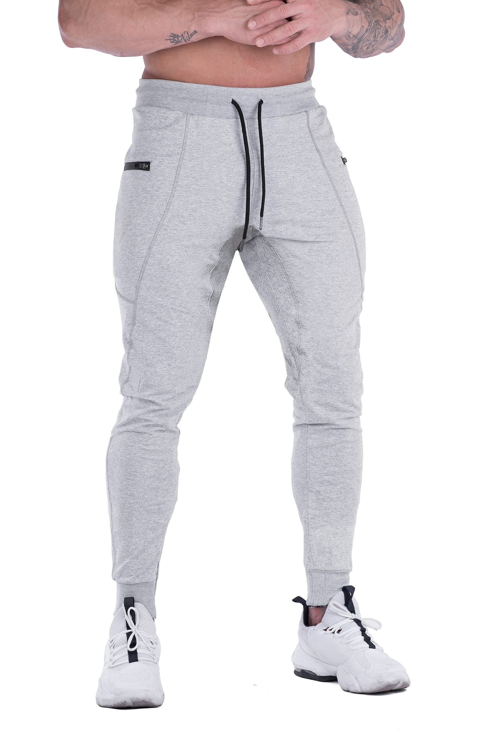 MAIKANONG Mens Slim Fit Joggers Tapered Sweatpants for Gym Running Athletic Grey