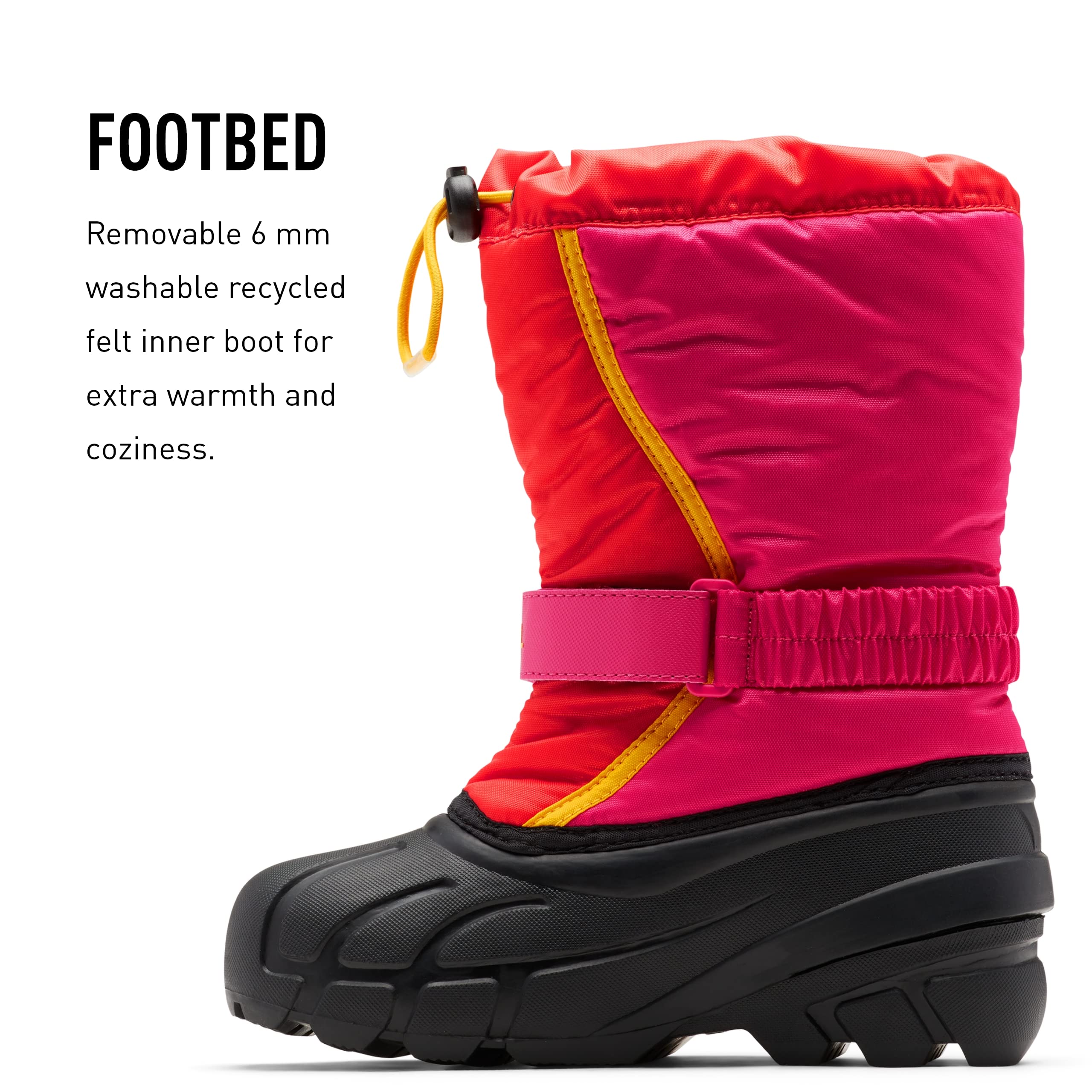 Sorel Youth Unisex Little Children's Flurry Boot - Poppy Red, Cactus Pink - Size 9