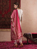 ANNI DESIGNER Ladies Cotton Blend Embroidered Straight Trousers Kurta Dupatta