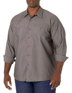 Red Kap Mens Industrial Work Shirt, Regular Fit, Long Sleeve, grey, 6X-Large