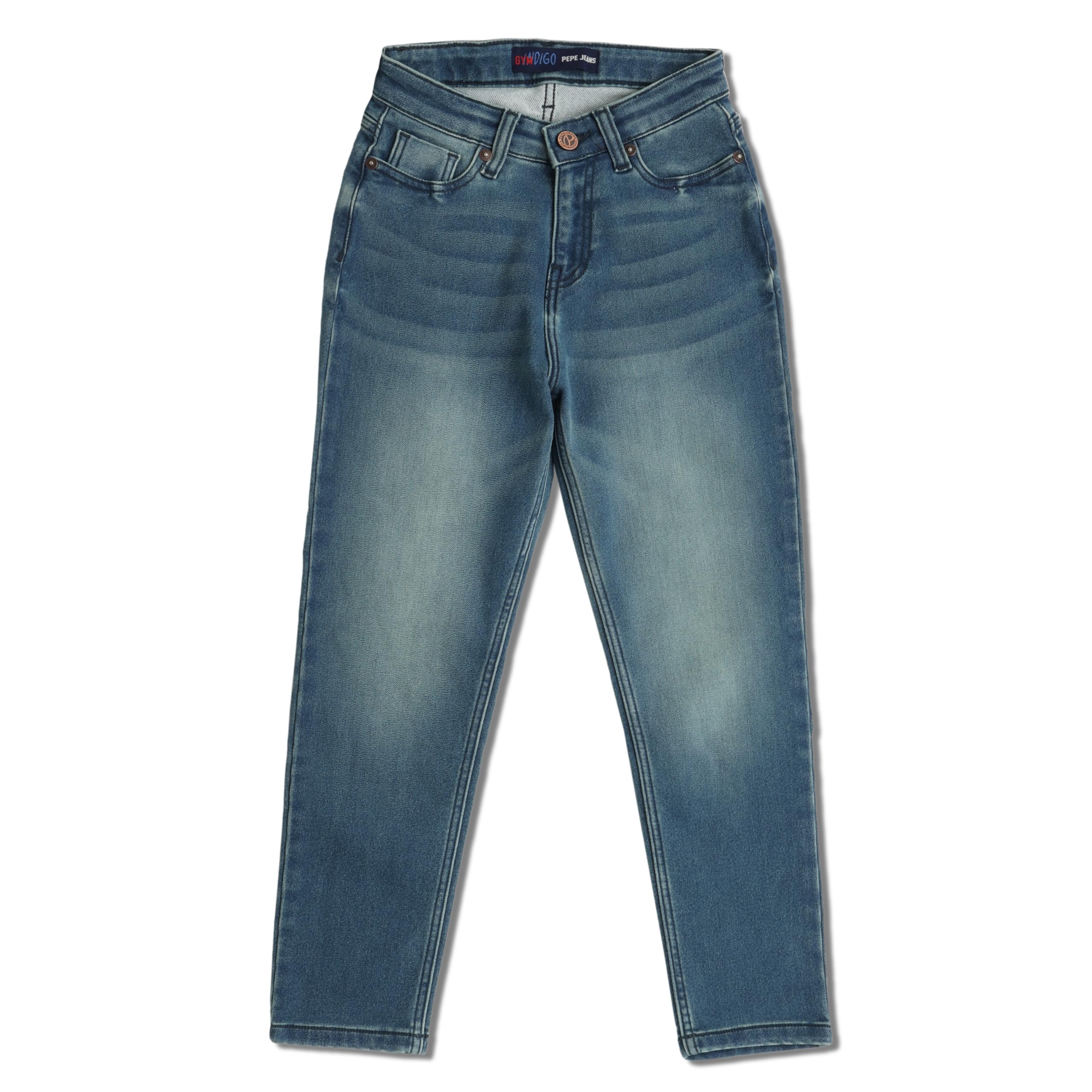 Pepe Jeans Boys Daze Regular Fit Mid Waist Denim Joggers, Med Light Used,8