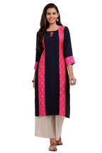 ANNI DESIGNER Women 's Rayon Regular Kurta, black, X-Large