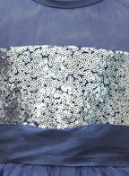 A.T.U.N. Girls Sequins Tulle Party Gown Navy-Silver