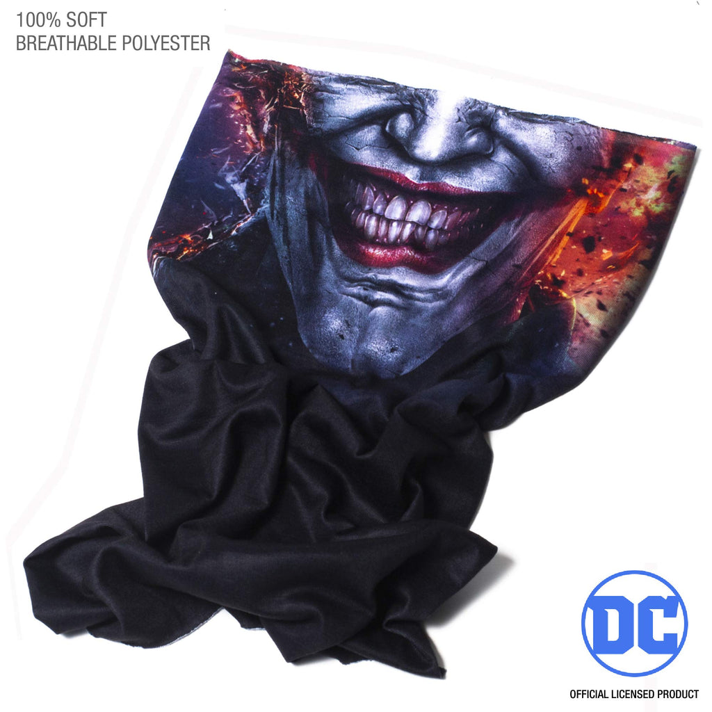 Concept One DC Comics The Joker Multi-Purpose Neck Gaiter Scarf Bandana, Black, One Size