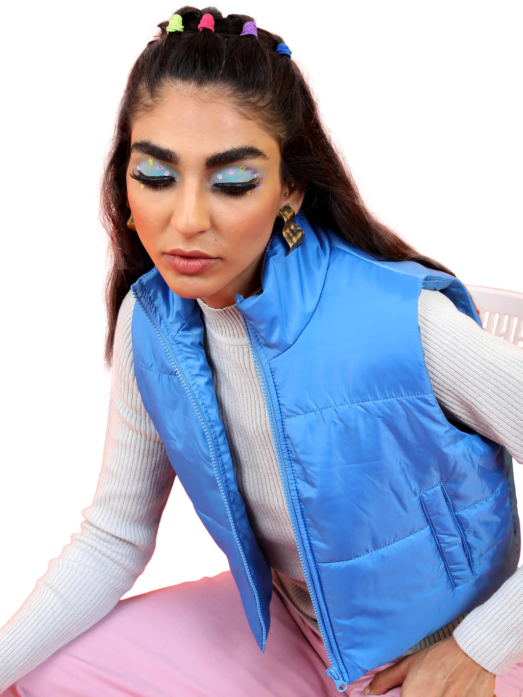Ketch Womens Sleeveless Regular Fit Jacket KHJK000064 BLUE XL