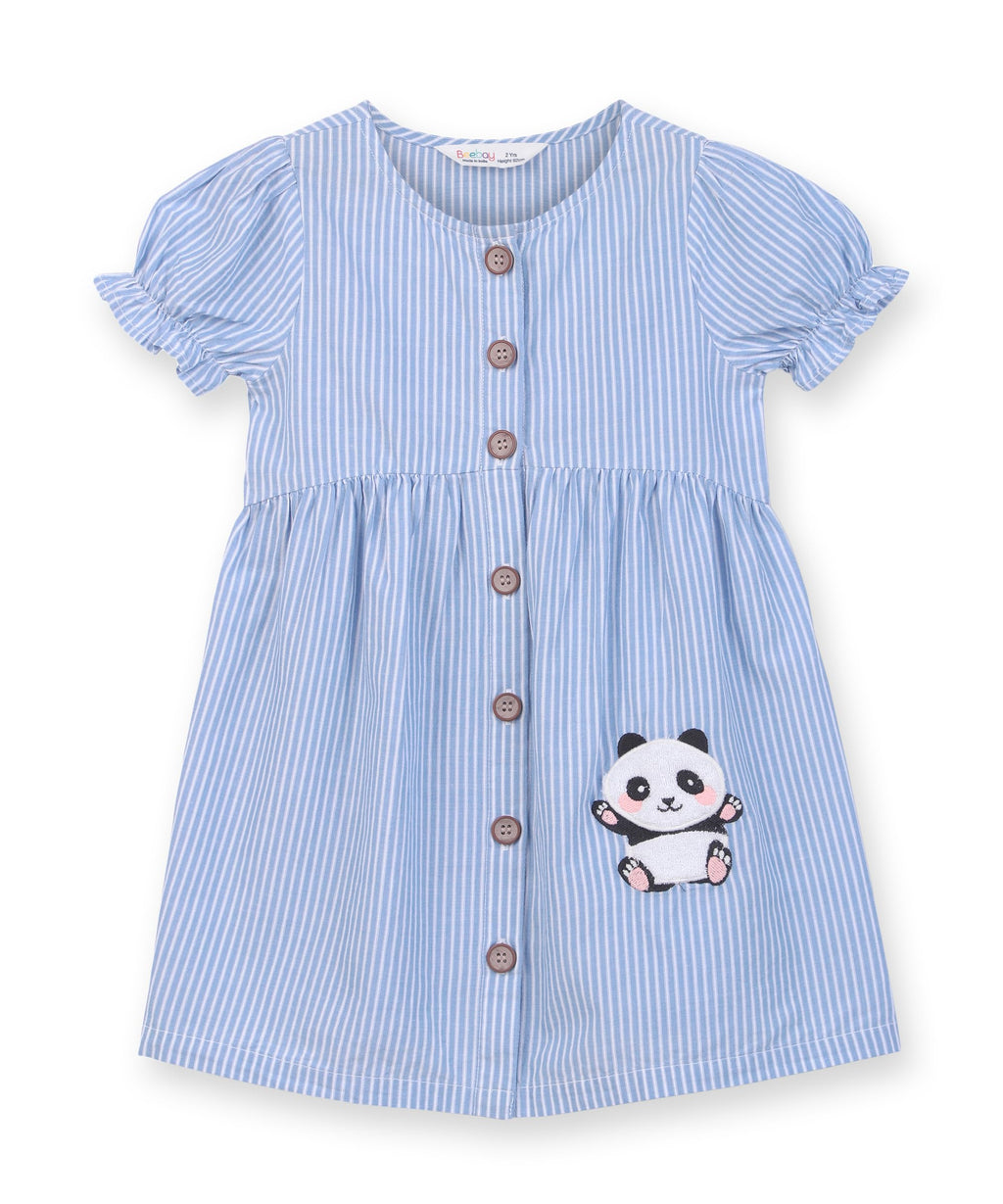Panda Applique y/d dress Blue
