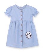 Panda Applique y/d dress Blue