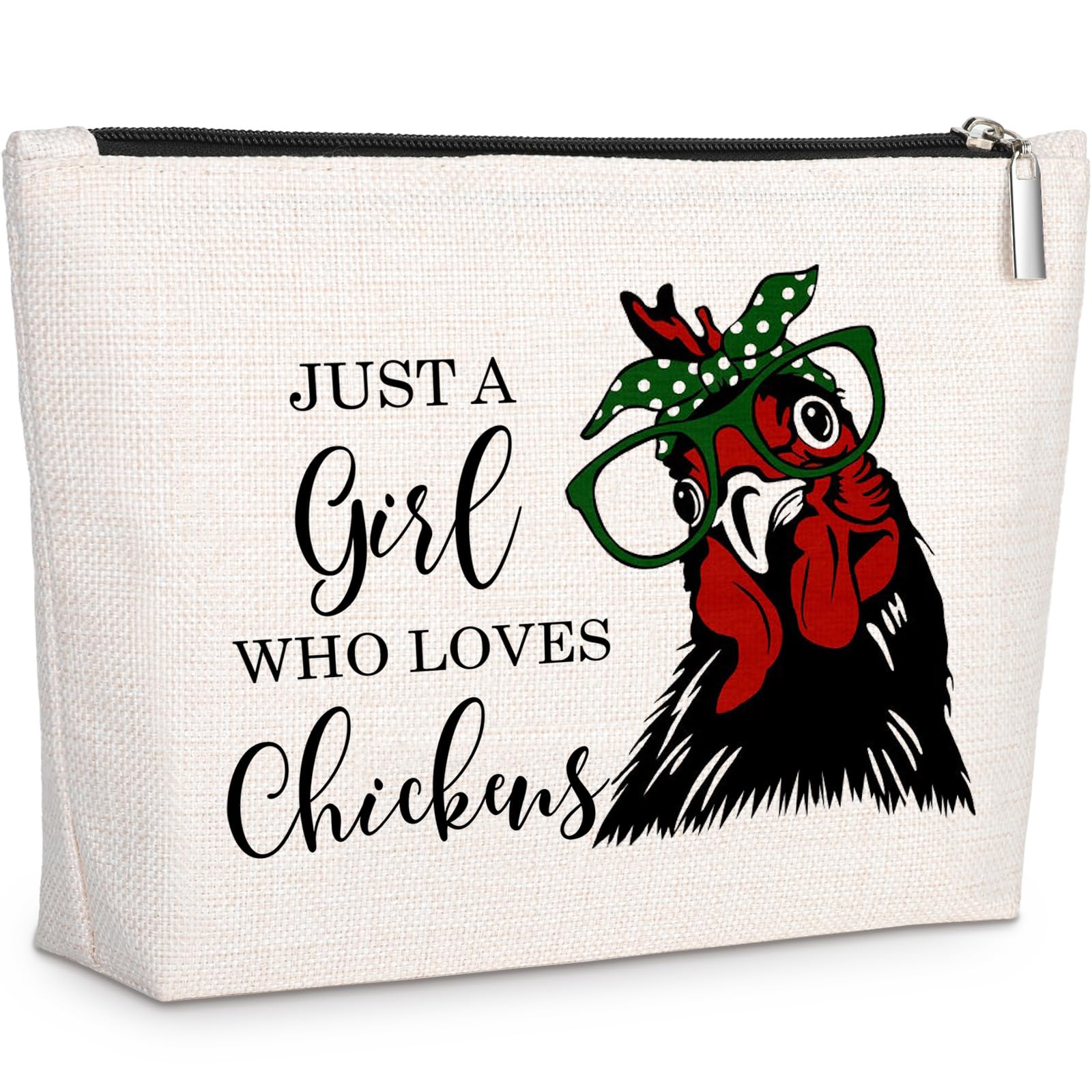GevGuxLuo Chicken Gifts for Chicken Lovers, Chicken Makeup Bag for Women with Mirror, Chicken Birthday Gifts for Daughter Sister