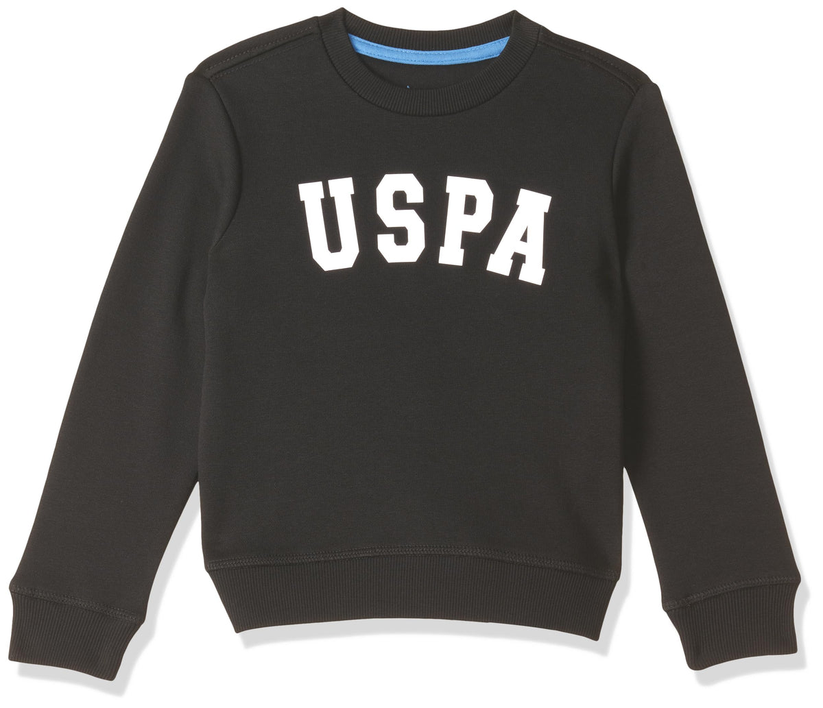 U.S. Polo Assn. Kids Regular fit Cotton Crew Neck Sweatshirts (UKSWSON0159_Black_1314Y) 13-14