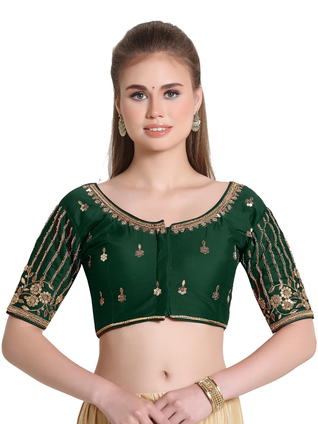 Pujia Mills WomenS Readymade Bridal Embroidery Blouse Multi Coding Maggam Work Moti Work Indian Ethnic Designer Stitched Readym