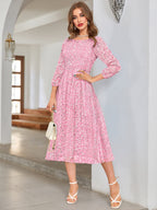 Toochki Pink Georgette Floral Fit & Flared Kurti Kurta Dress For Women A Line Suitable In Summer Latest Trendy Stylish Kurtas