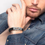 JoycuFF You Are Awesome Gifts for Men, Leather Bracelet Anniversary Birthday Gifts for Him Unique, Inspirational Jewelry for Son