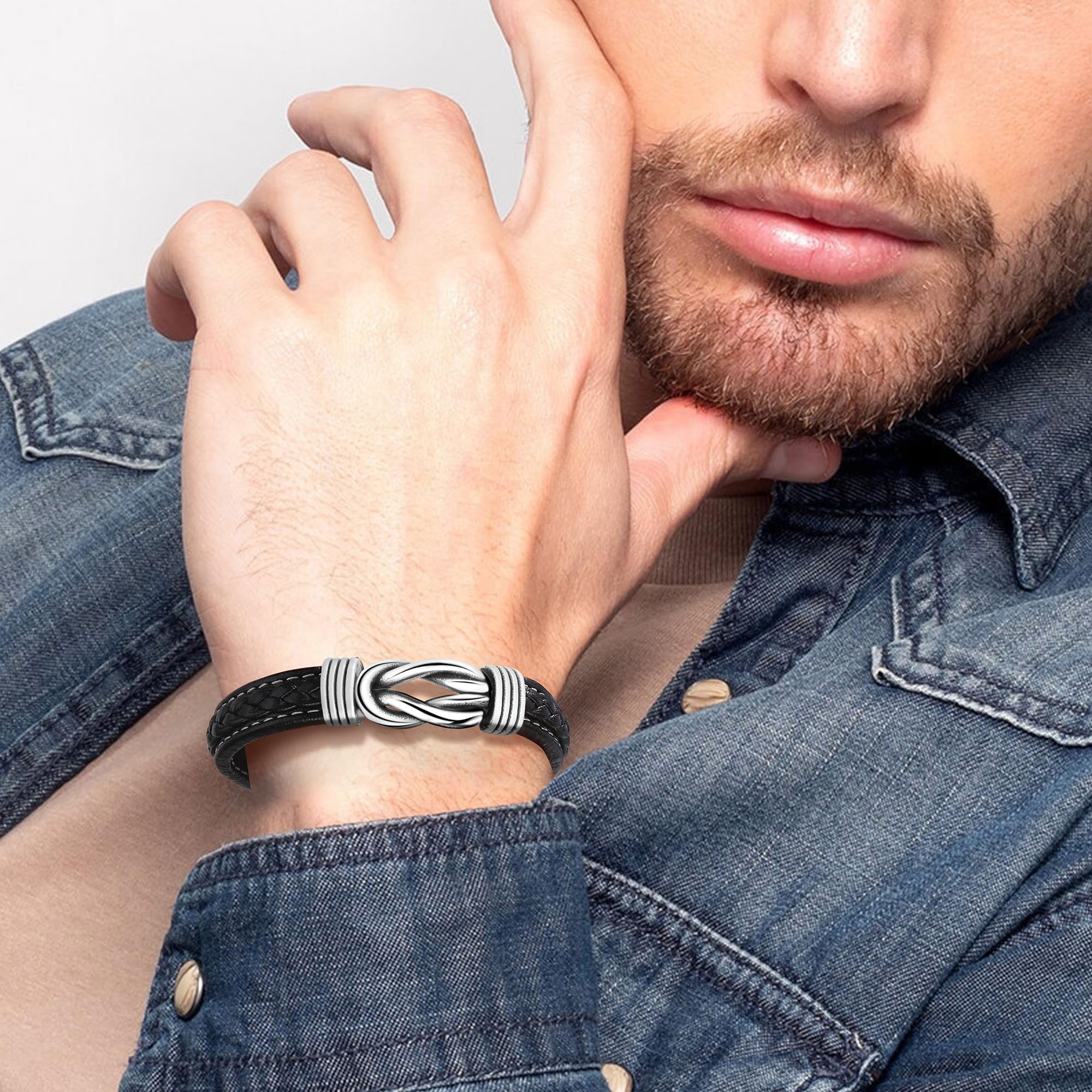 JoycuFF Gifts for Dad Ideas from Daughter, To My Dad Gifts for Birthday Unique Present for Him Knot Bracelet for Men Father's Da