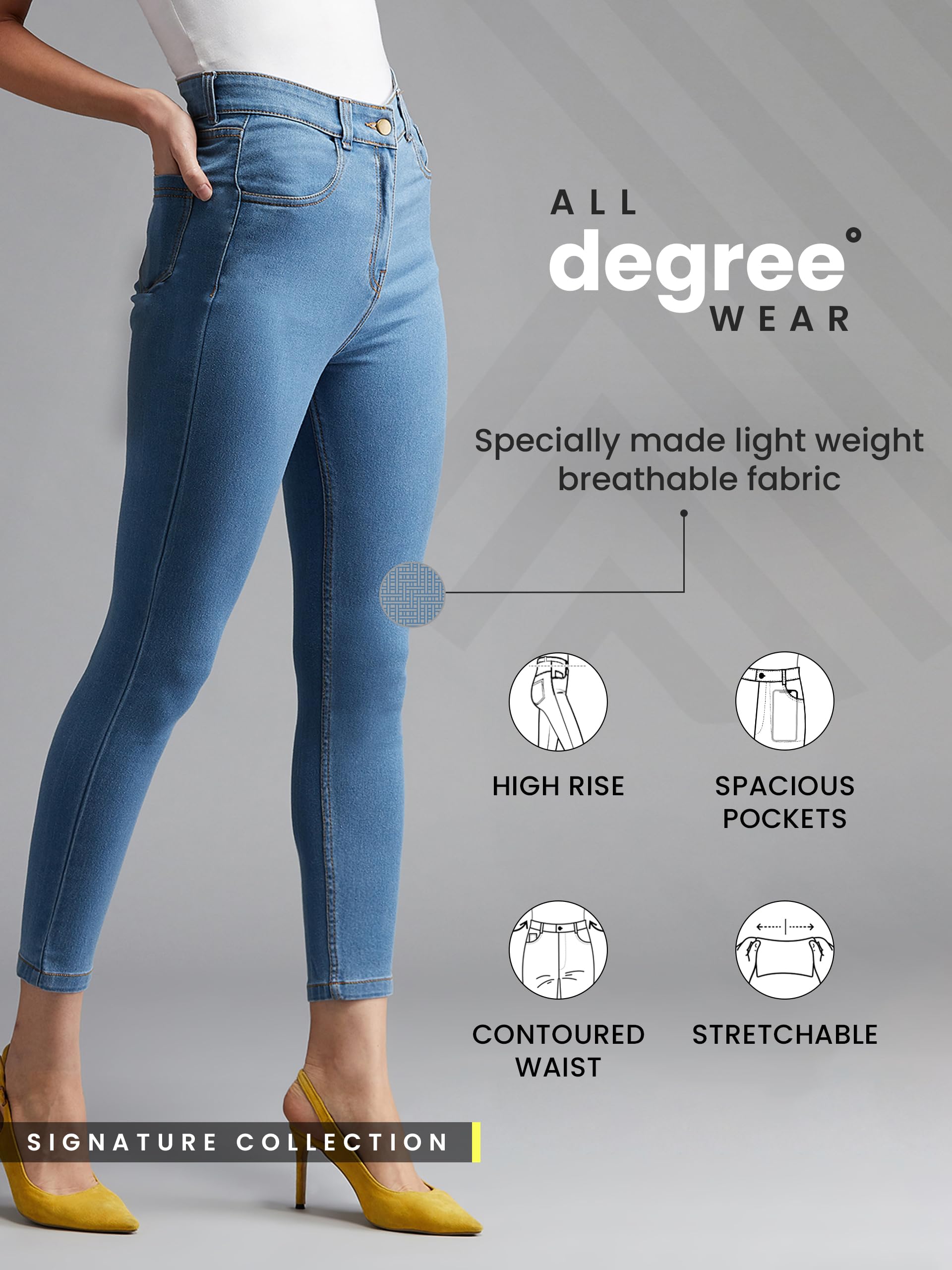 Dolce Crudo Womens Solid Skinny High Rise Clean Look Cropped Fringe Detailing Solid Stretchable Denim Jeans (DOSS19DEN08-27-115