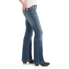 Wrangler Women's Retro Mae Mid Rise Stretch Boot Cut Jean, Wash Dark, 1W x 34L