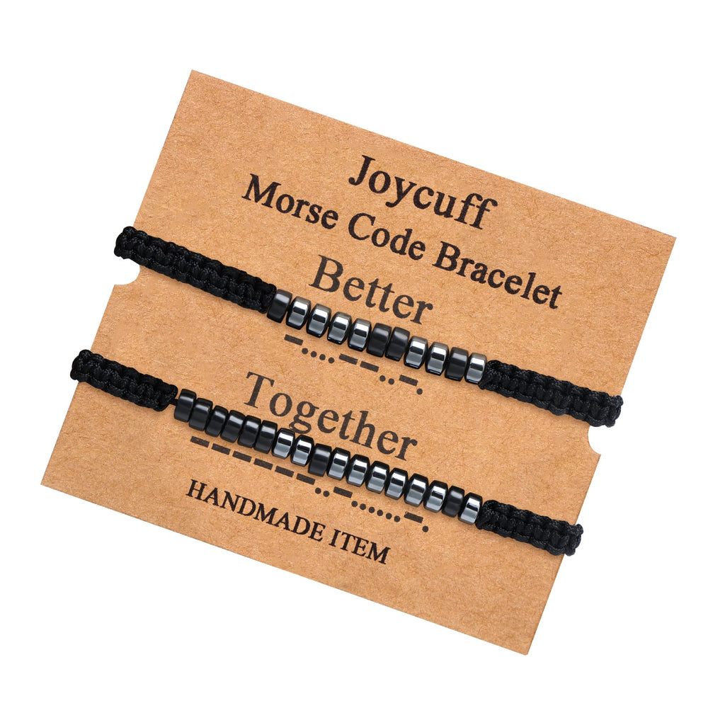 JoycuFF Couple Gifts Matching Bracelets for Women Fashion Grandma Gifts Silk Wrap Bracelet Funny Mother's Day Birthday Long Dist