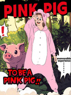 CANASOUR Pig Onesie Kids Halloween Cosplay Costume Girls One Piece Pjs Anime Unisex Hoodie Pajamas Pink For 8-10 Years Boys Part