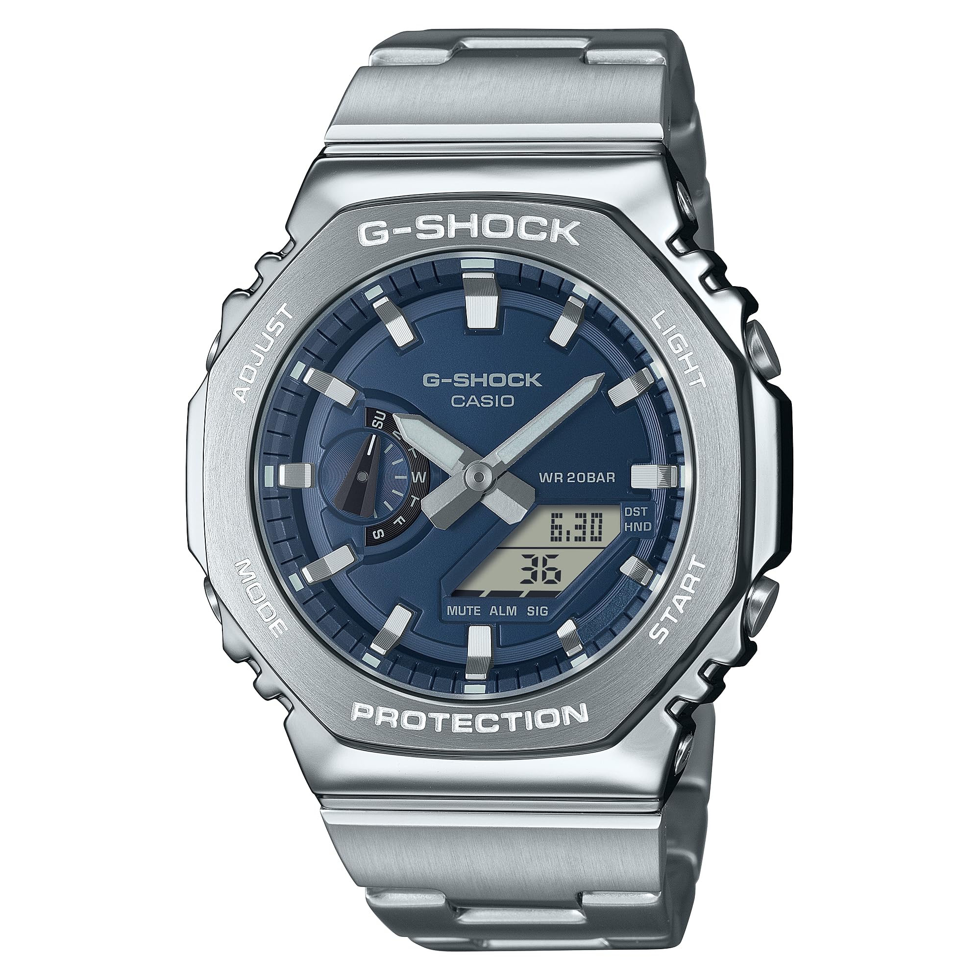 Casio G-Shock Octagonal Navy Blue Stainless Steel Watch GM2110D-2B