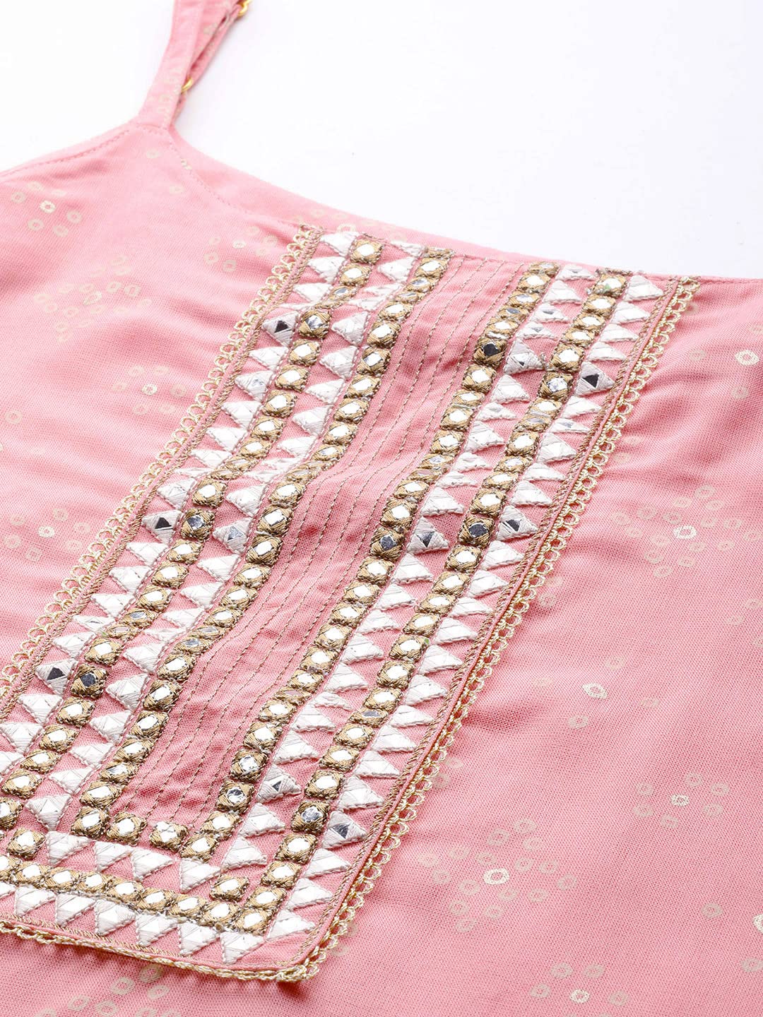 Ishin Women'S Viscose Rayon Embellished Turquoise Blue Mirror Work Straight Kurta