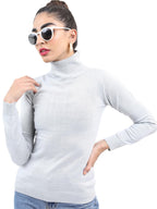 Ketch Womens Full Sleeve Slim Fit Sweater Khsw000008 Grey Xl