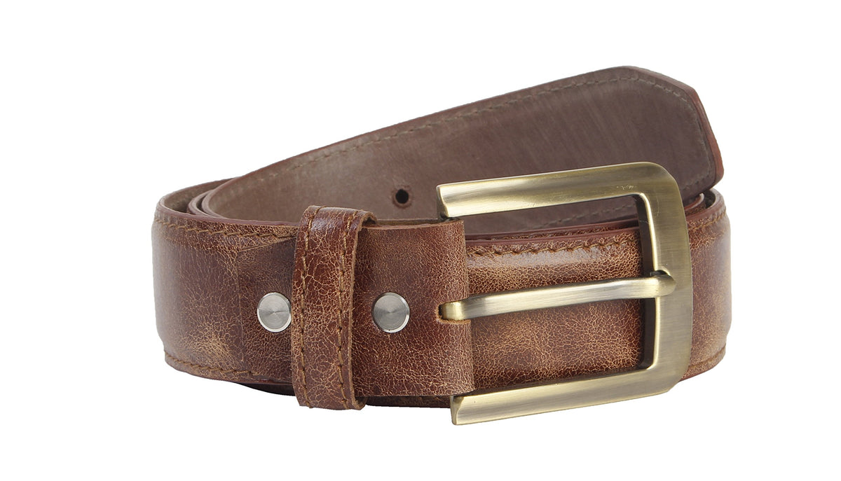 Walletsnbags Crackle Formal Leather Chino Belt (35Mm) (Tan, 40) 40