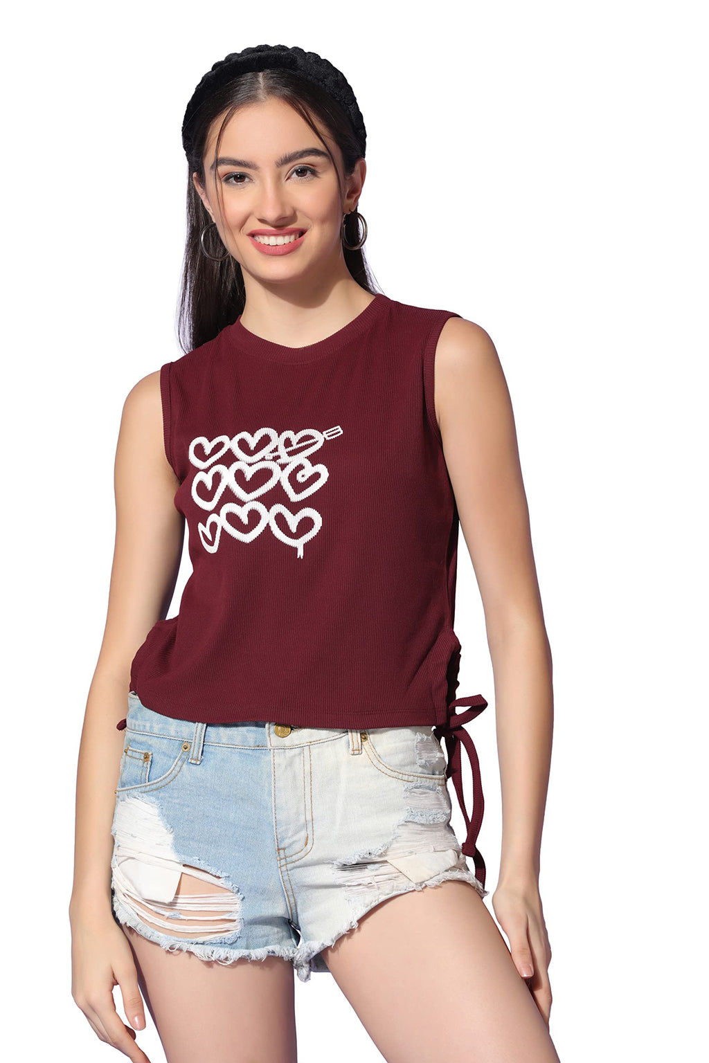 Greciilooks WomenS Solid Ribbed Crop Tank Tops | Knitted Sleeveless Tops For Women| Corset Tops For Girls | Halter Neck Jeans S
