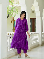 Anni Designer Women'S Rayon Blend A-Line Printed Kurta & Pant