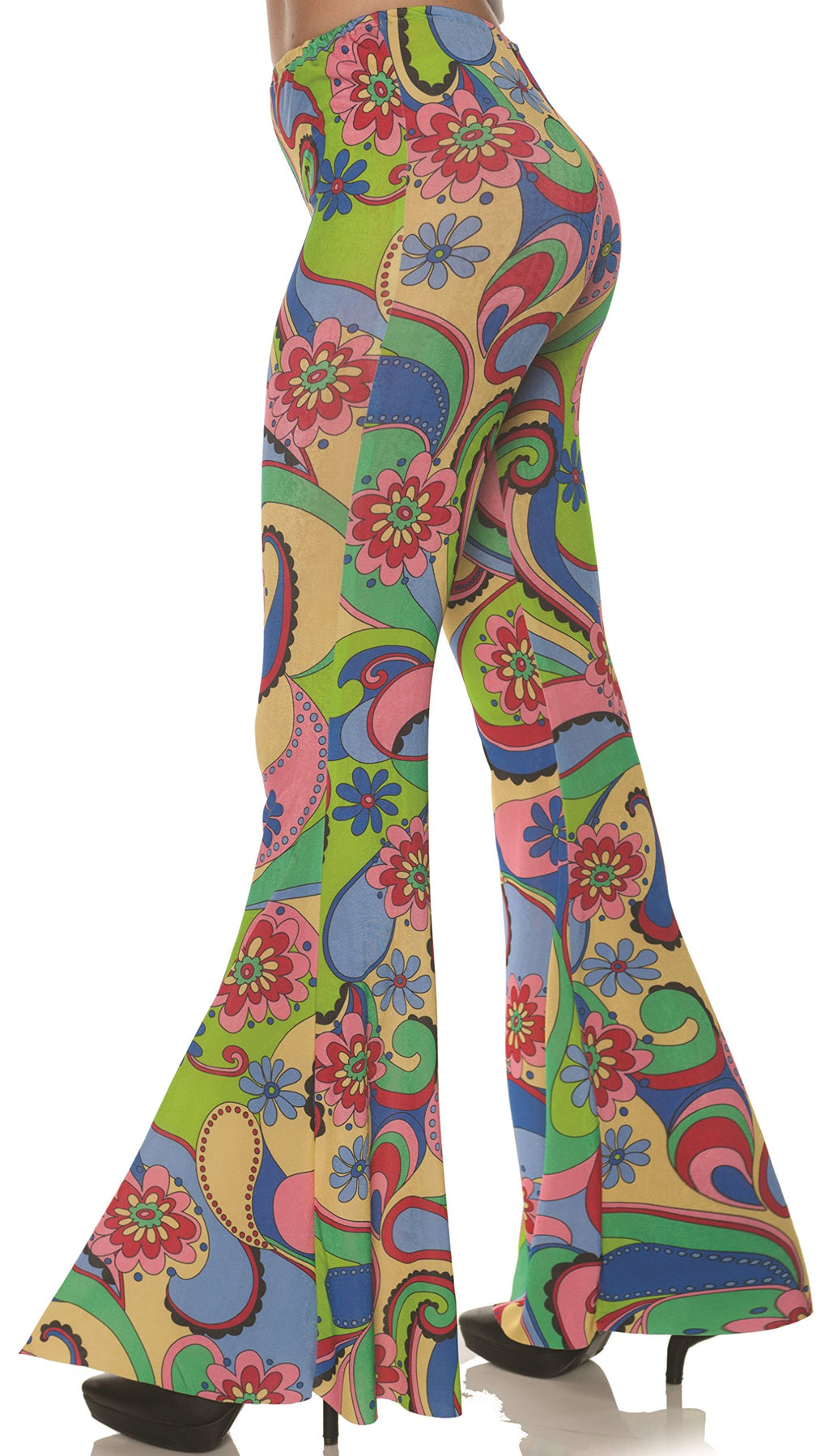 70s Flower Bell Bottoms Womens costume Pants - X-Small
