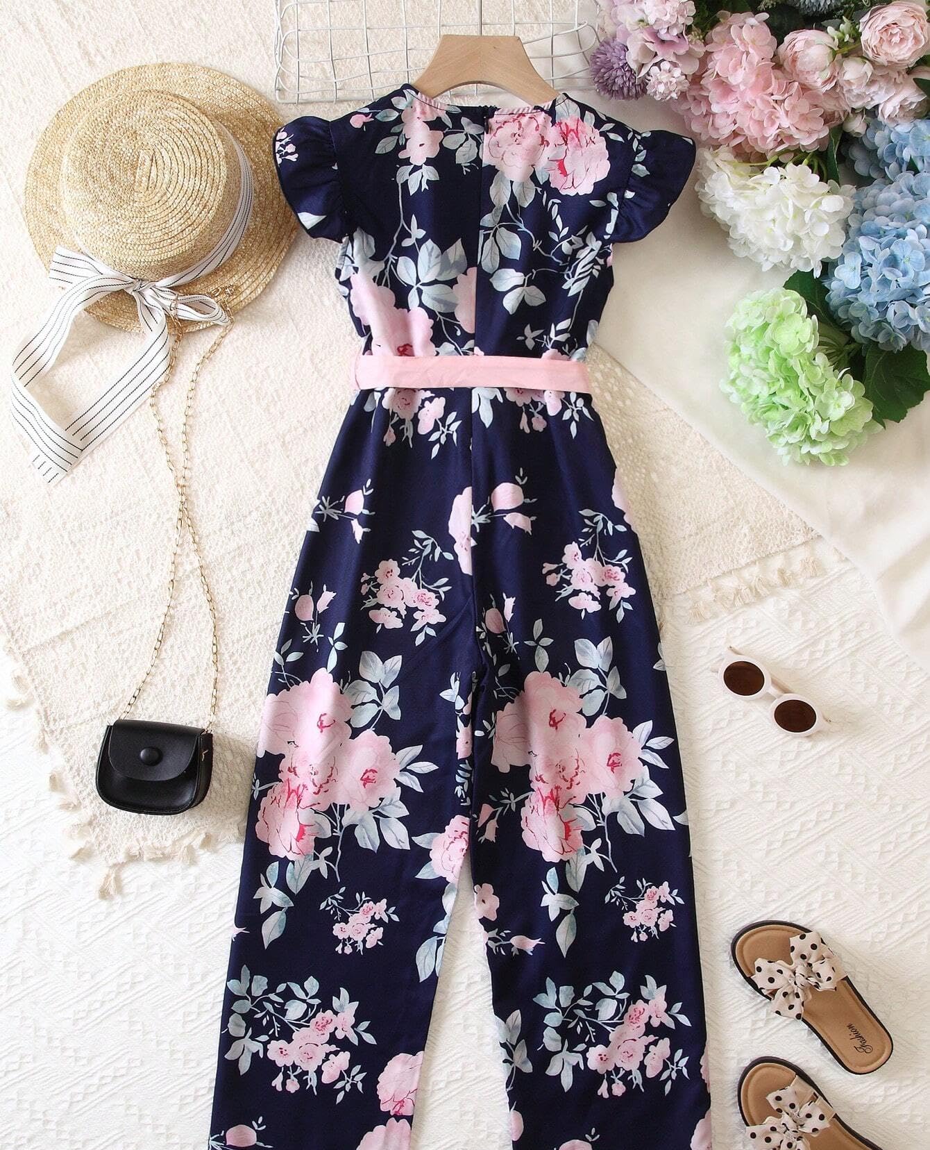 Tagas Girl'S Crepe Full Length Jumpsuits (Gjs-10-Blue)