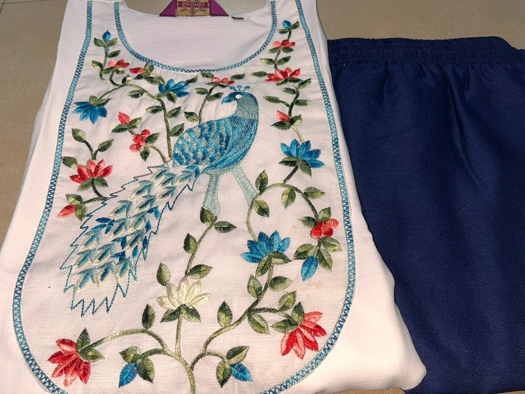 Gosriki Women'S Cotton Blend Traditional Straight Solid Kurta And Pant (Dona-All Designs-Gs)