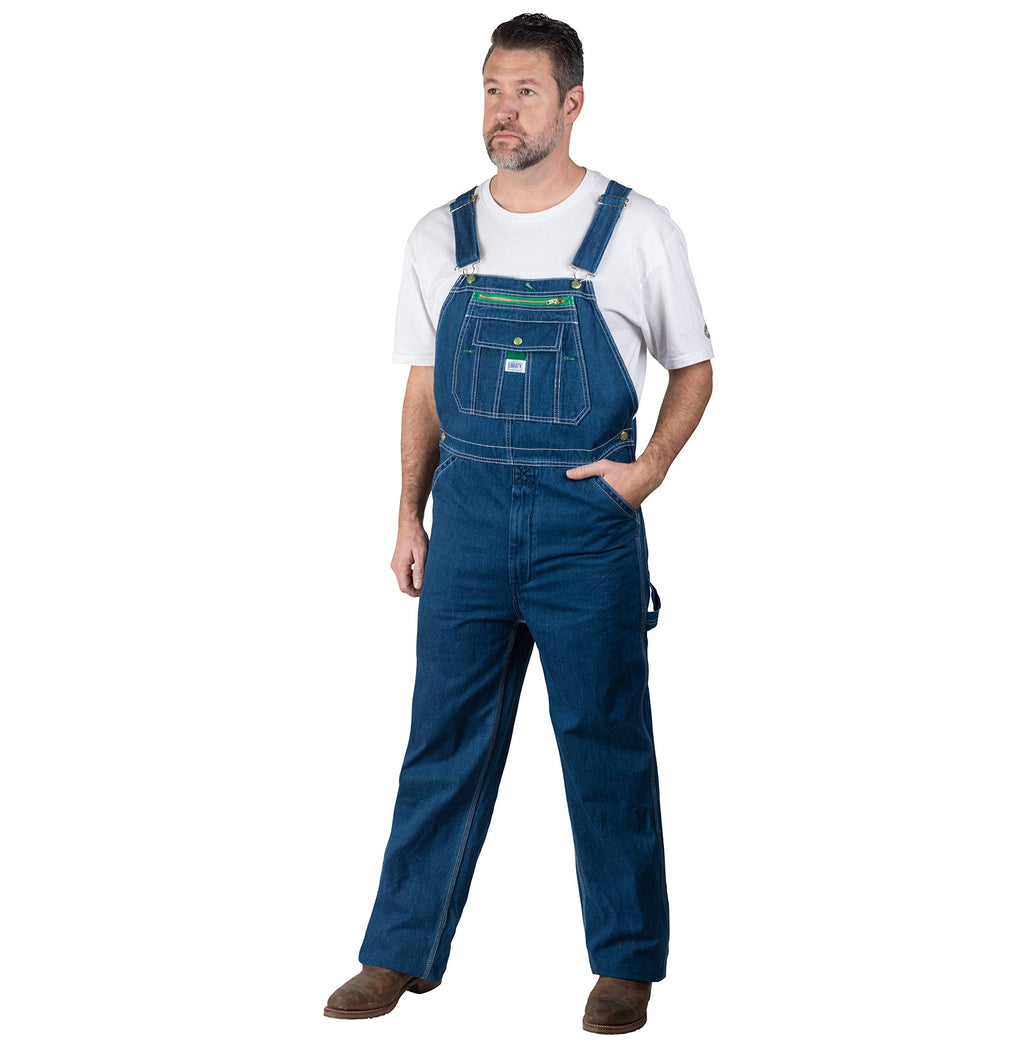 Liberty mens Stonewashed Denim Bib overalls and coveralls workwear apparel, Stonewashed, 36W x 30L US