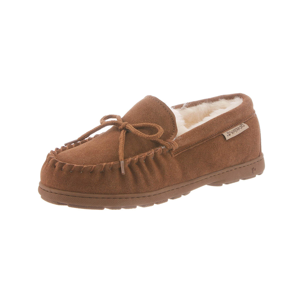 Bearpaw 1961W-220-7 Mindy Moccasin Slippers for Womens  Hickory - Size 7