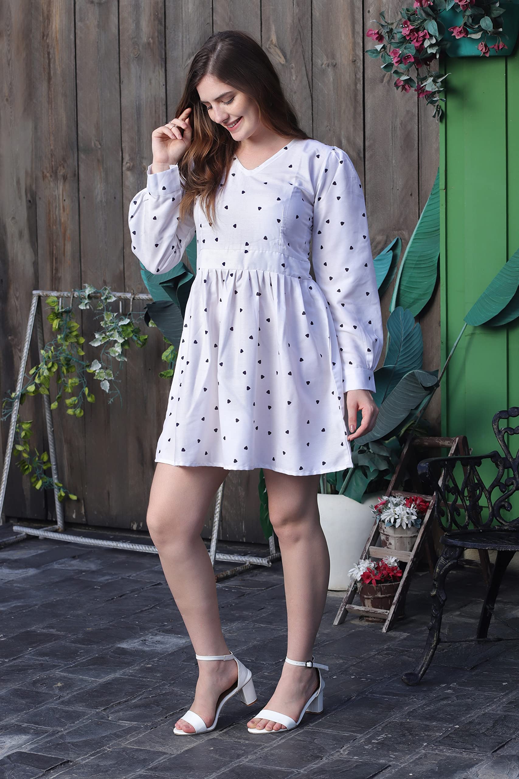 Leriya Fashion One Piece Dress For Women| Midi Dress For Women| Birthday Dress For Women (Medium, White)