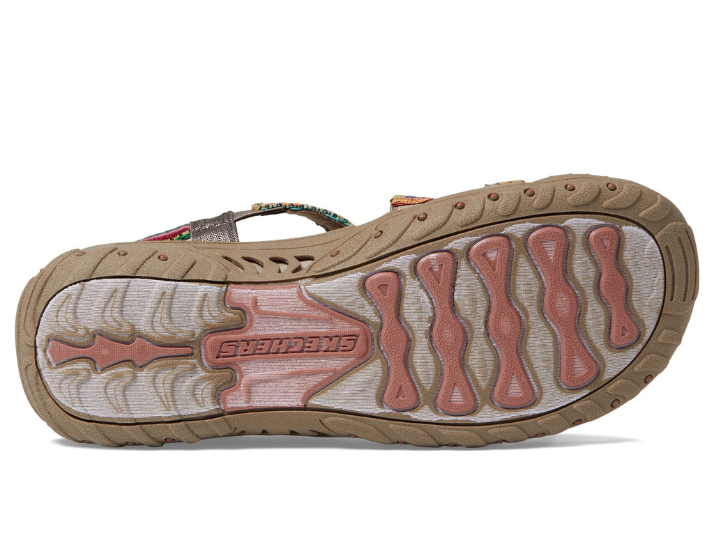 Skechers Women's Reggae-Sew Me-Boho Woven Strappy Slingback Sandal, Taupe Multi, 8