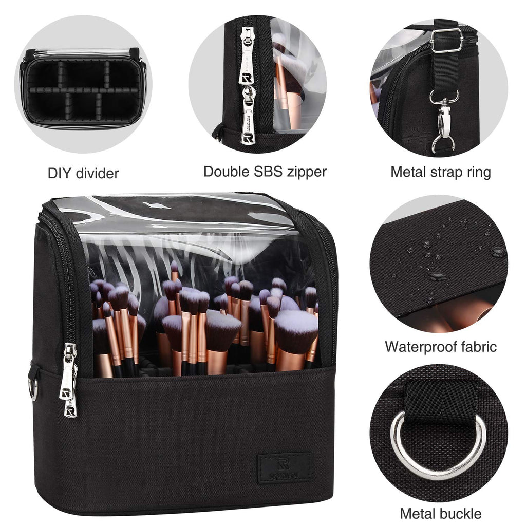 Relavel Professional Makeup Case Makeup Backpack and Makeup Brush Case for Makeup Artists, Durable Water-resistant Material, wit