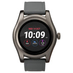 iConnect by Timex TW5M31600 Classic Round Gunmetal Smartwatch, Gray Silicone Strap