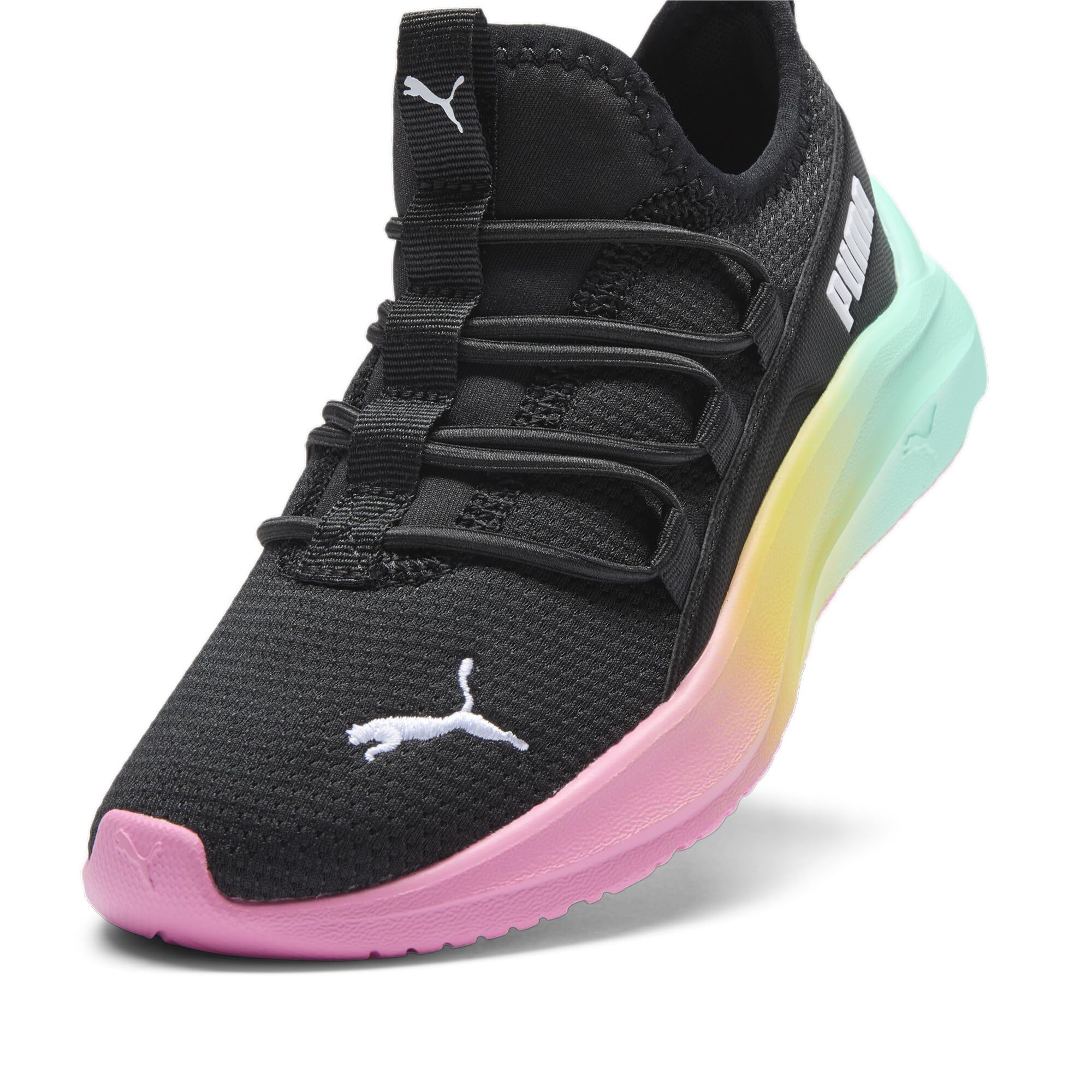 PUMA One4All Sneaker, Black-Fast Pink-Mint, 13 US Unisex Little Kid