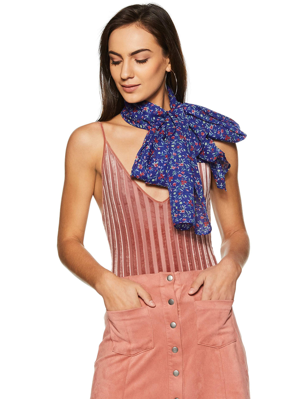 Aurelia Synthetic Womens Stole/Scarf (18Fek75098-62890_Blue_Fs)