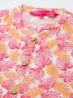 Anubhutee Women'S Cotton Pink Floral Printed Straight Kurta