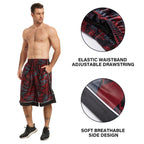 HQUEC Men's 12 Long Basketball Shorts Athletic Workout Gym Camo Shorts Below Knee Loose-Fit with Pockets Red XL