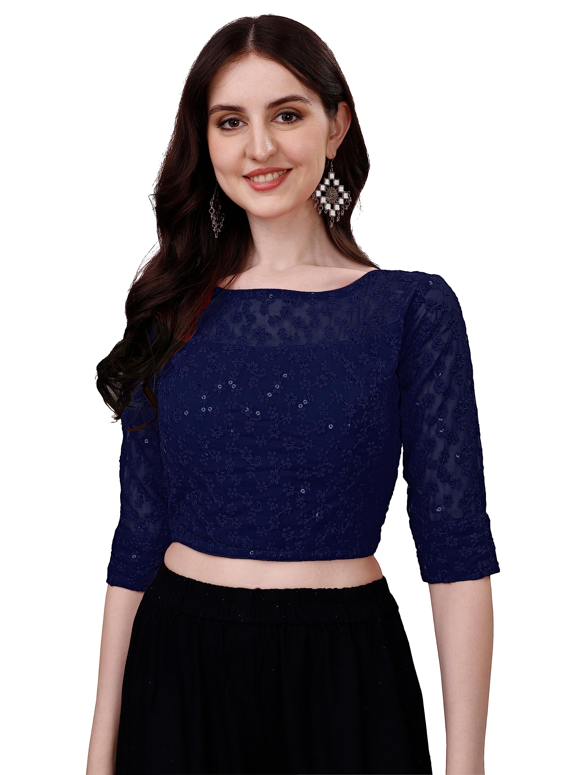 Pujia Mills Blouse for Women Blouse Readymade Stylish Design Blouses for Women Readymade Blouse for Women Stylish Fancy Blouse S