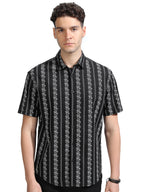 Ketch Men Relaxed Fit Half Sleeve Shirt Khsh001886 Black L