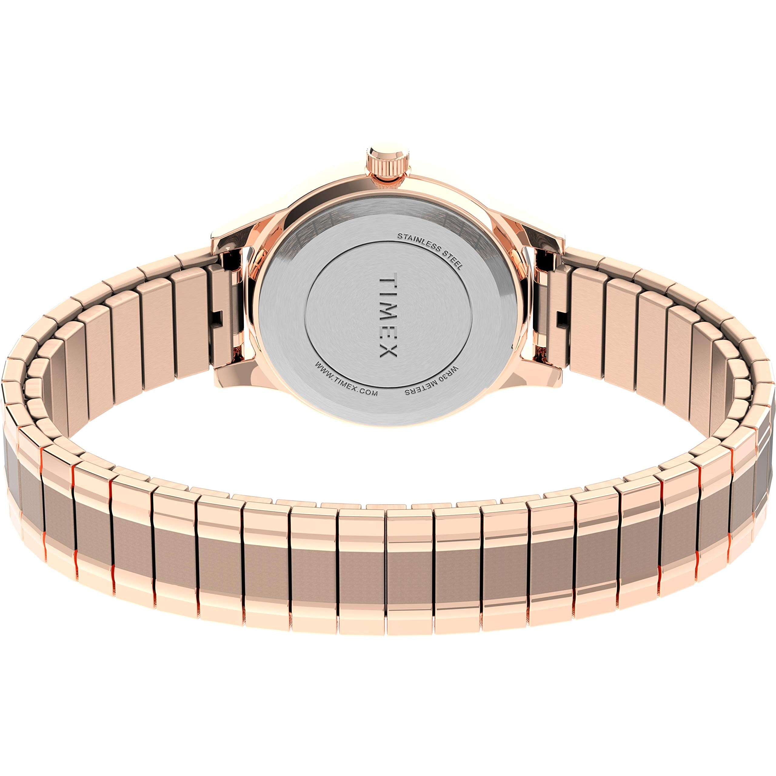 Timex Women's TW2U09100 Classic 28mm Rose Gold-Tone Stainless Steel Expansion Band Watch