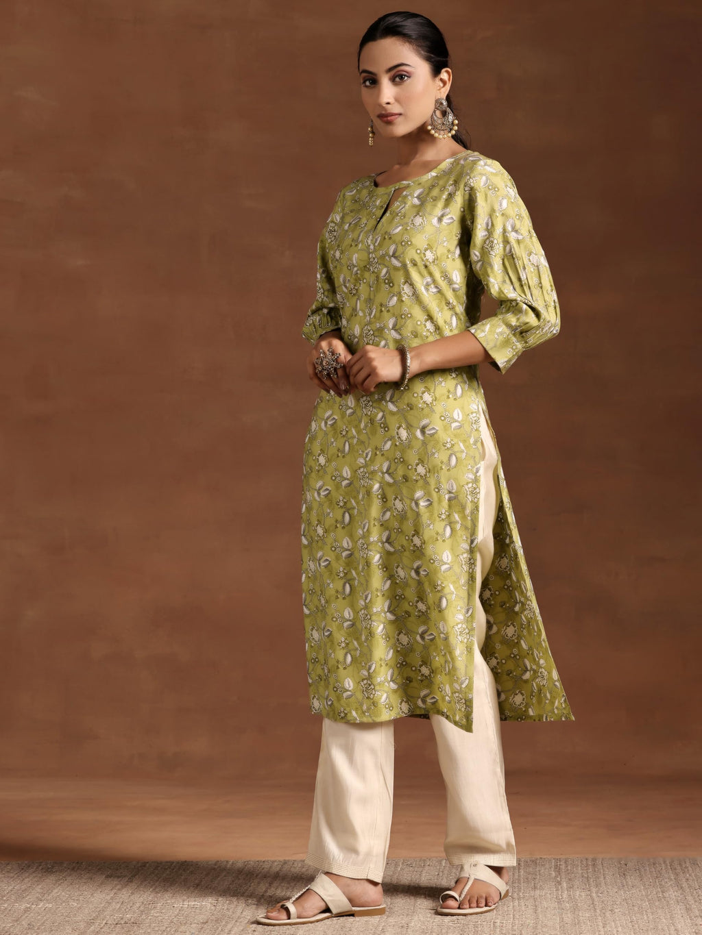 Libas WomenS Silk Regular Kurta (29218_Green